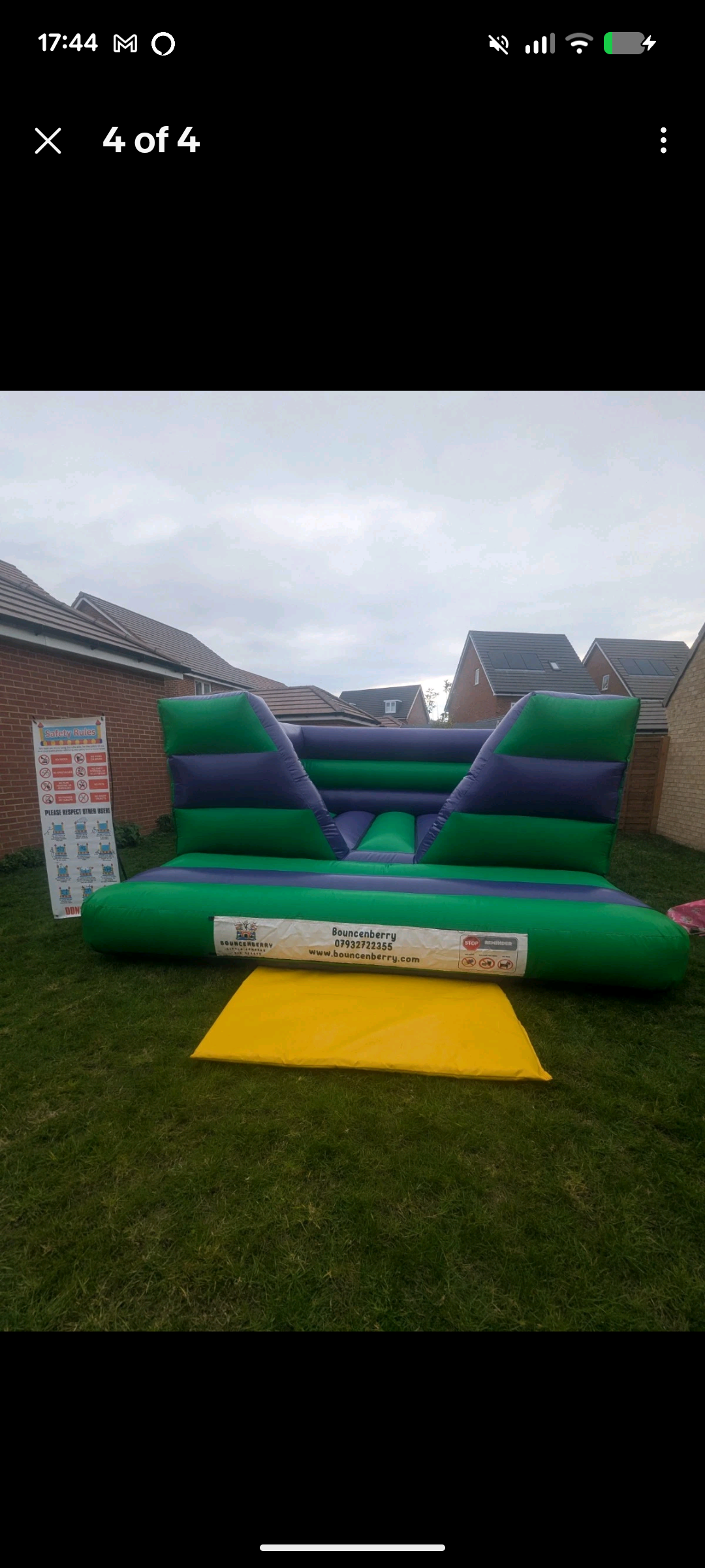 V-Shaped Purple & Green Castle bouncy castle
